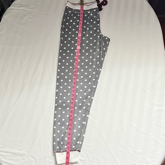 Pj Salvage Velour Lounge/PJ Pant. Grey with White Polka Dots and Port Trim, Lg. - Picture 16 of 16